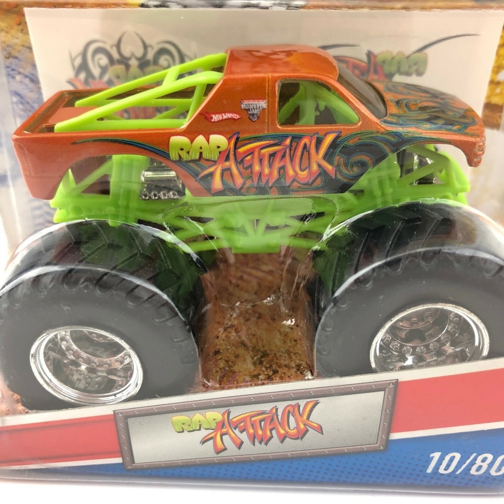 Hot Wheels Monster Jam Monster Truck RAP ATTACK 4x4 Die Cast 1/64 +Tattoo Inside - Picture 3 of 8